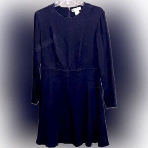 Vintage Eddie Bauer Little Black Dress, Long Sleeves, Zips In Back, Size 12, EUC